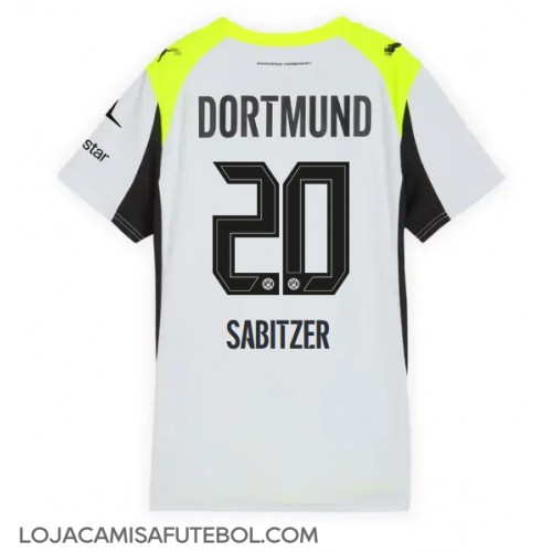 Camisa de Futebol Borussia Dortmund Marcel Sabitzer #20 Equipamento Secundário Mulheres 2025-26 Manga Curta